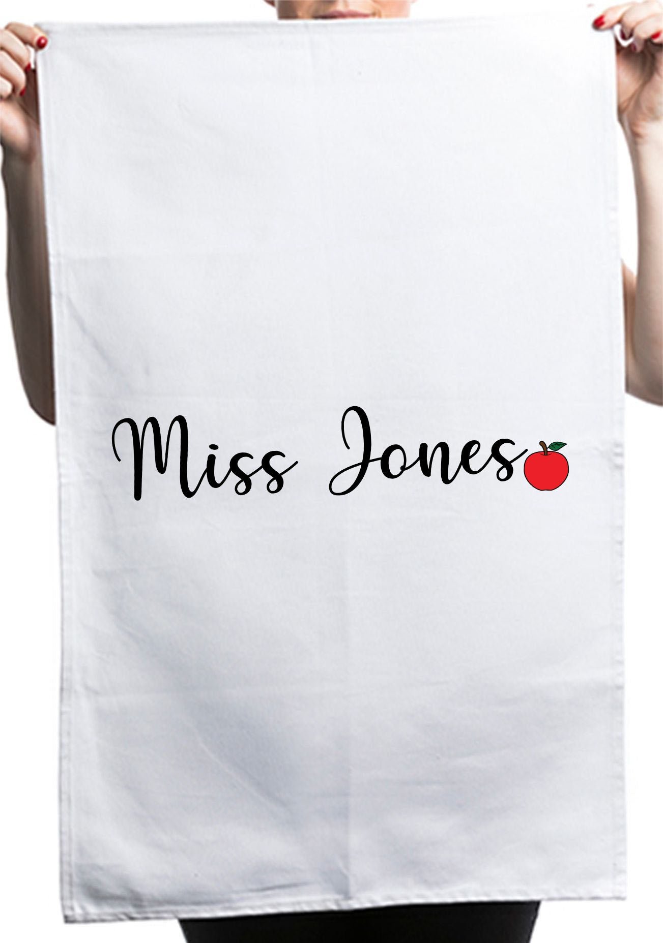 Funny Thank You Teacher Appreciation Custom Gifts Kitchen Table Tea Towel - Image 2