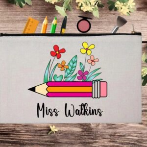 Funny Books Lover Custom Teacher Appreciation Pouch Bag Pencil Case