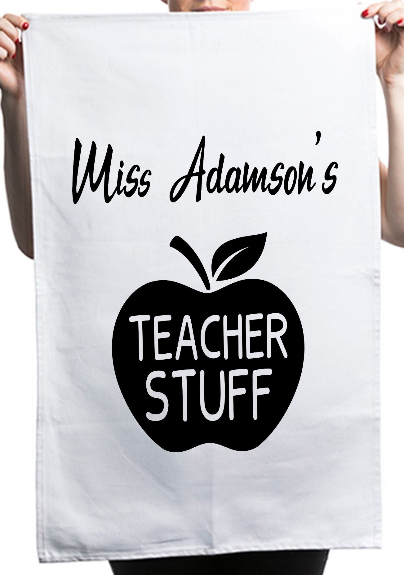 Funny Teachers Appreciation Custom Thank You Gift Kitchen Table Tea Towel - Image 2