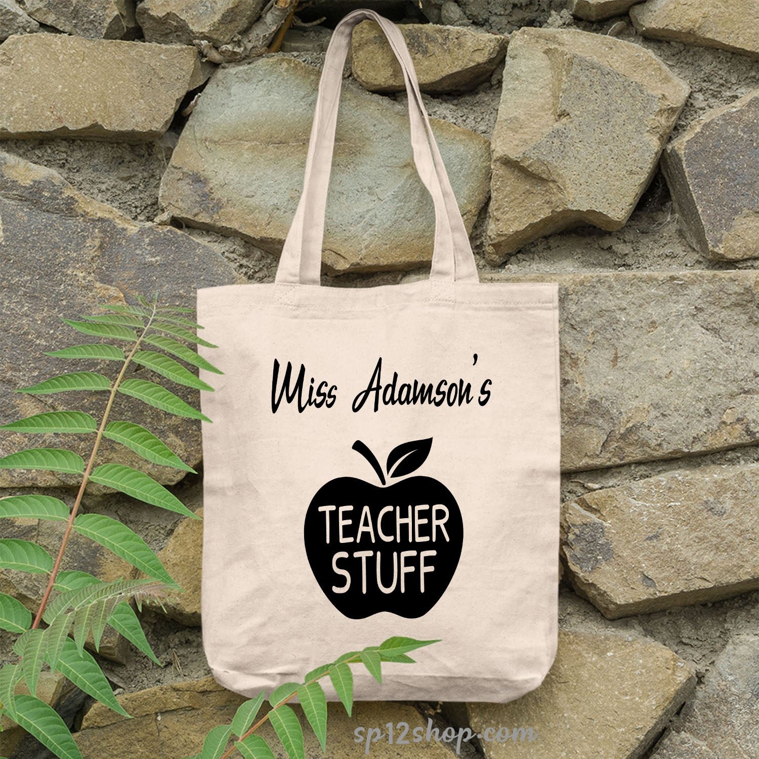 Funny Teachers Appreciation Custom Thank You Gift Shopping Tote Bag - Image 2