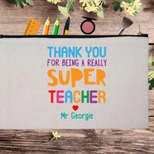 Cute Teacher Appreciation Gift Custom Thank You Pouch Bag Pencil Case