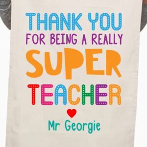 Cute Teacher Appreciation Gift Custom Thank You Kitchen Table Tea Towel