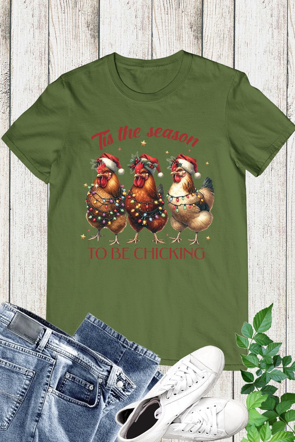 Christmas Chicken Funny T Shirt - Image 7