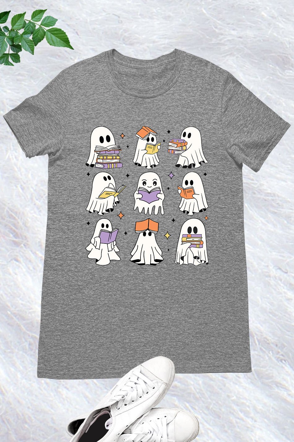 Halloween Ghost Books Shirt - Image 8