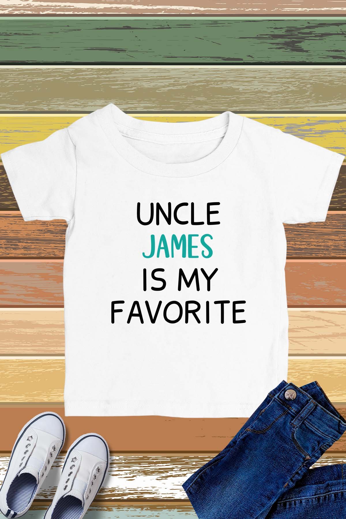 Custom uncle is My Favorite Kids T Shirt - Image 2