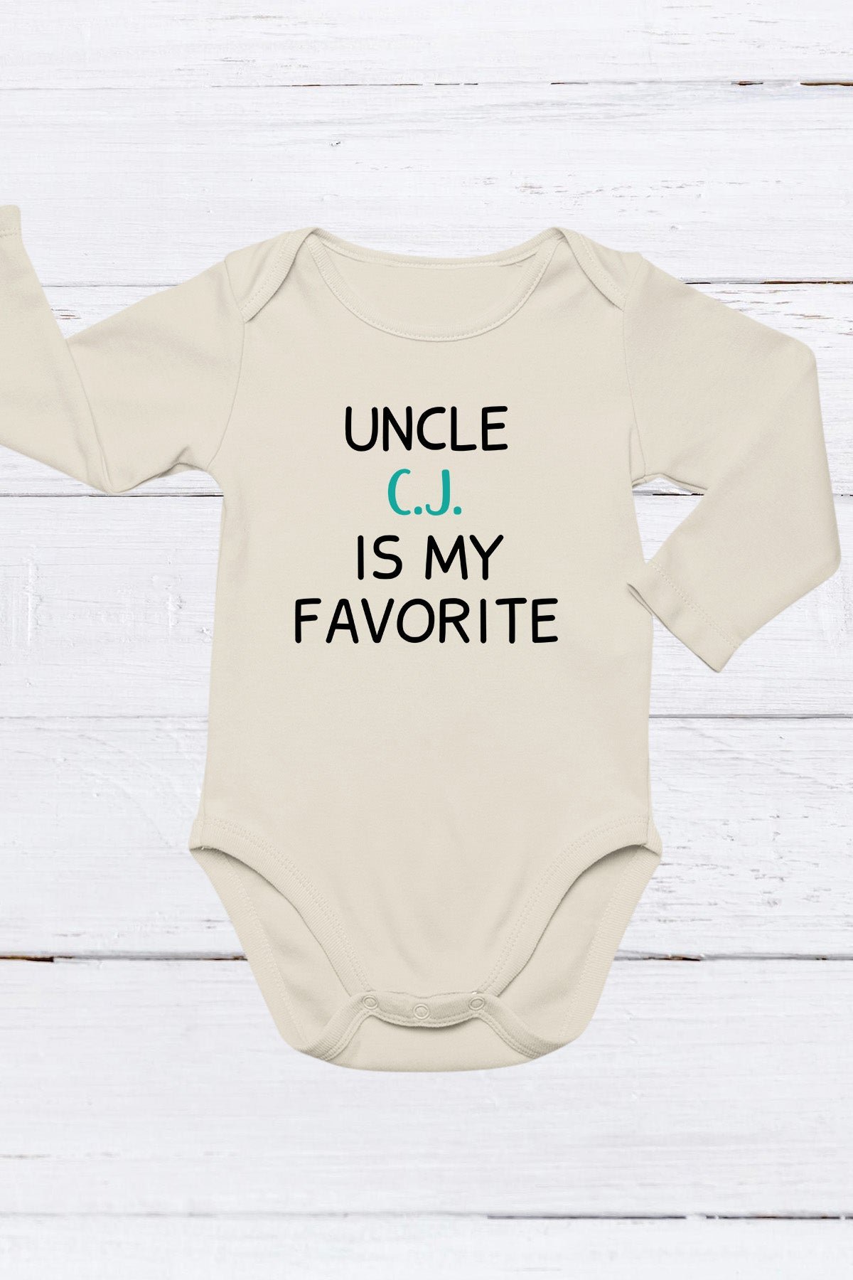 Custom Name Uncle is My Favorite Baby Bodysuit - Image 6