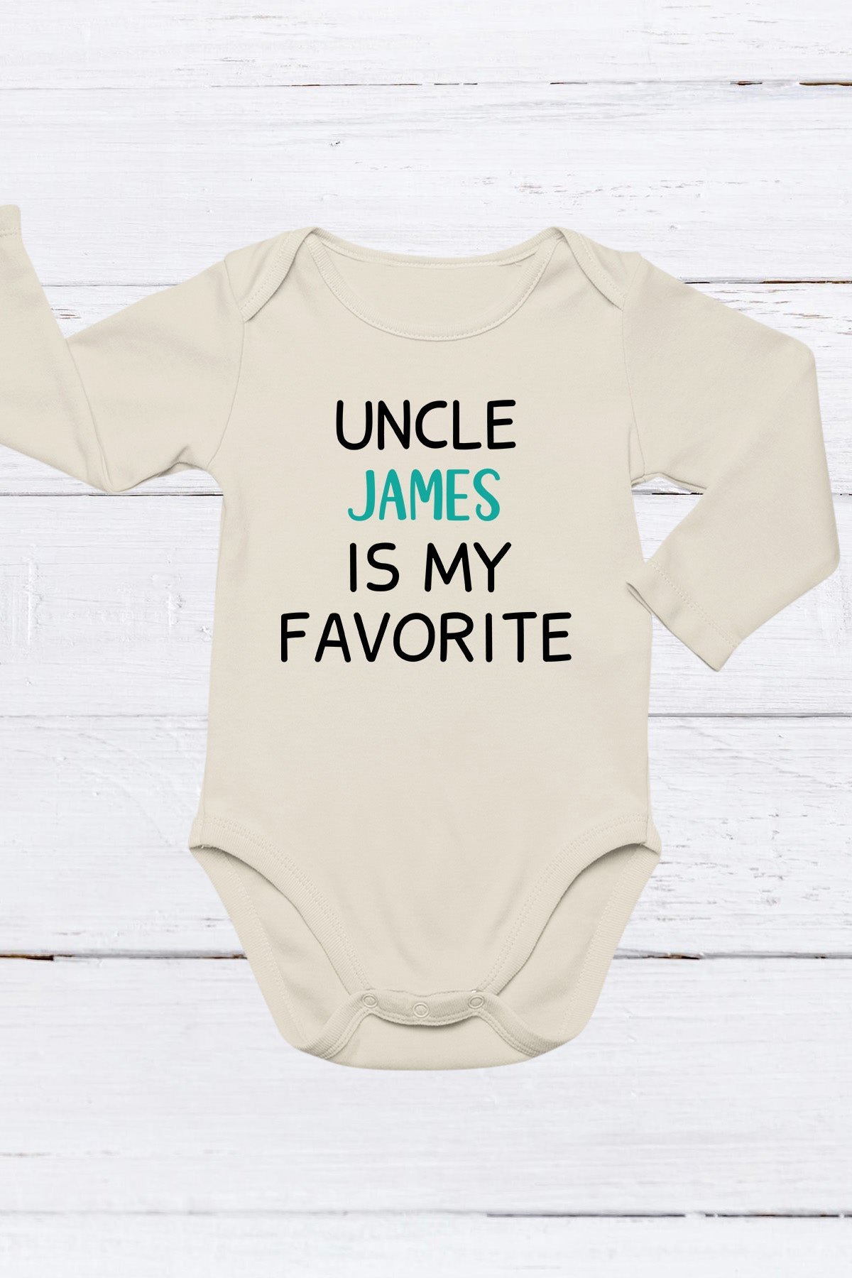 Custom Name Uncle is My Favorite Baby Bodysuit - Image 3