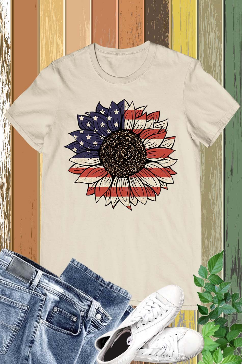 America Sunflower Memorial Day Shirts
