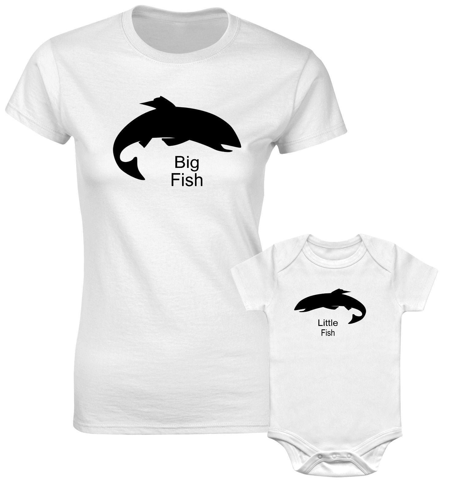 Big Fish Little Fish Mother Daughter Mommy Mom Son Matching T shirt - Image 2
