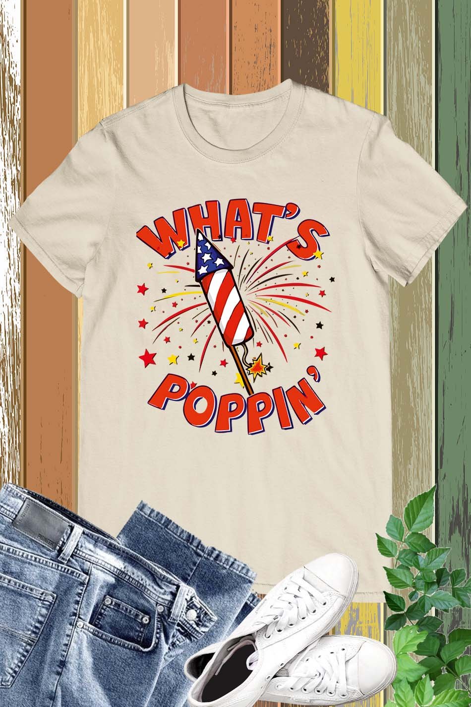 Funny 4th Of July What's Poppin Fireworks Rocket Shirt - Image 14