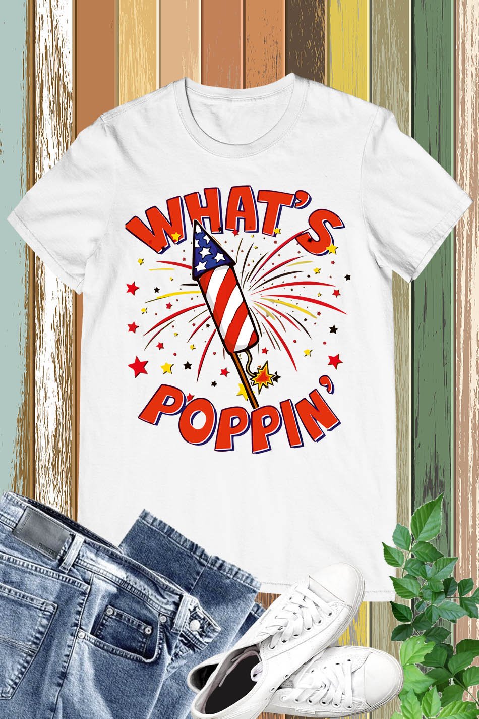Funny 4th Of July What's Poppin Fireworks Rocket Shirt