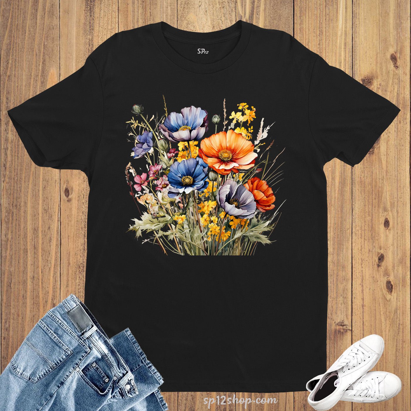 Aesthetic Wild Flower Botanical Floral T Shirt