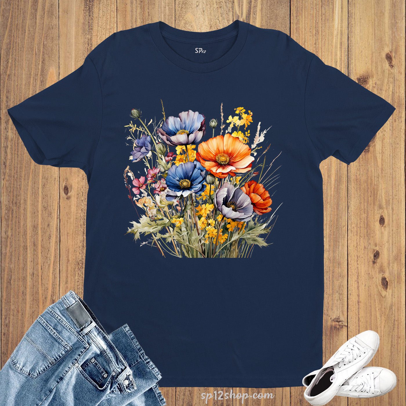 Aesthetic Wild Flower Botanical Floral T Shirt - Image 3