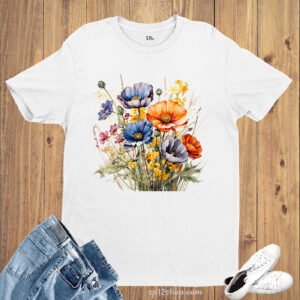 Aesthetic Wild Flower Botanical Floral T Shirt