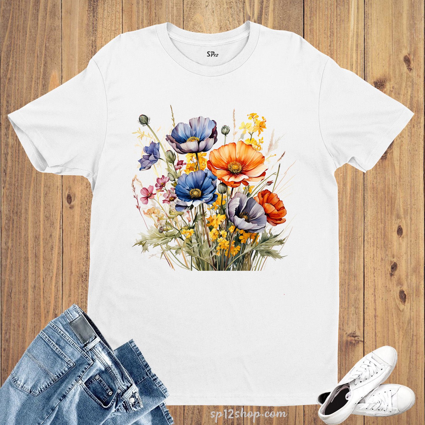 Aesthetic Wild Flower Botanical Floral T Shirt