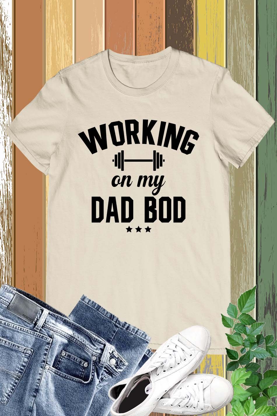 Working On My Dad Bod Funny Gym Workout T-Shirt - Image 14