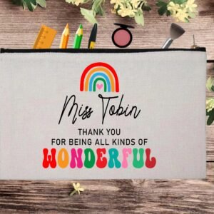 Motivational Teacher Custom Thank You Shopping Pouch Bag Pencil Case