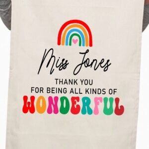 Motivational Teacher Appreciation Custom Thank You Gift Kitchen Table Tea Towel