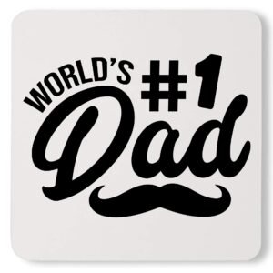 World's Number One Dad Lover Comfort Color Custom Father's Day Coaster