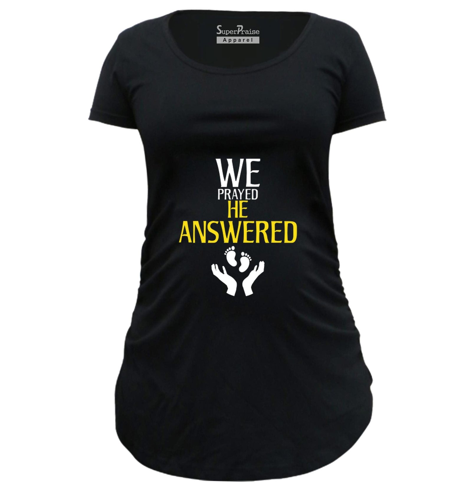 He Answered Christian Pregnancy T Shirt - Image 2