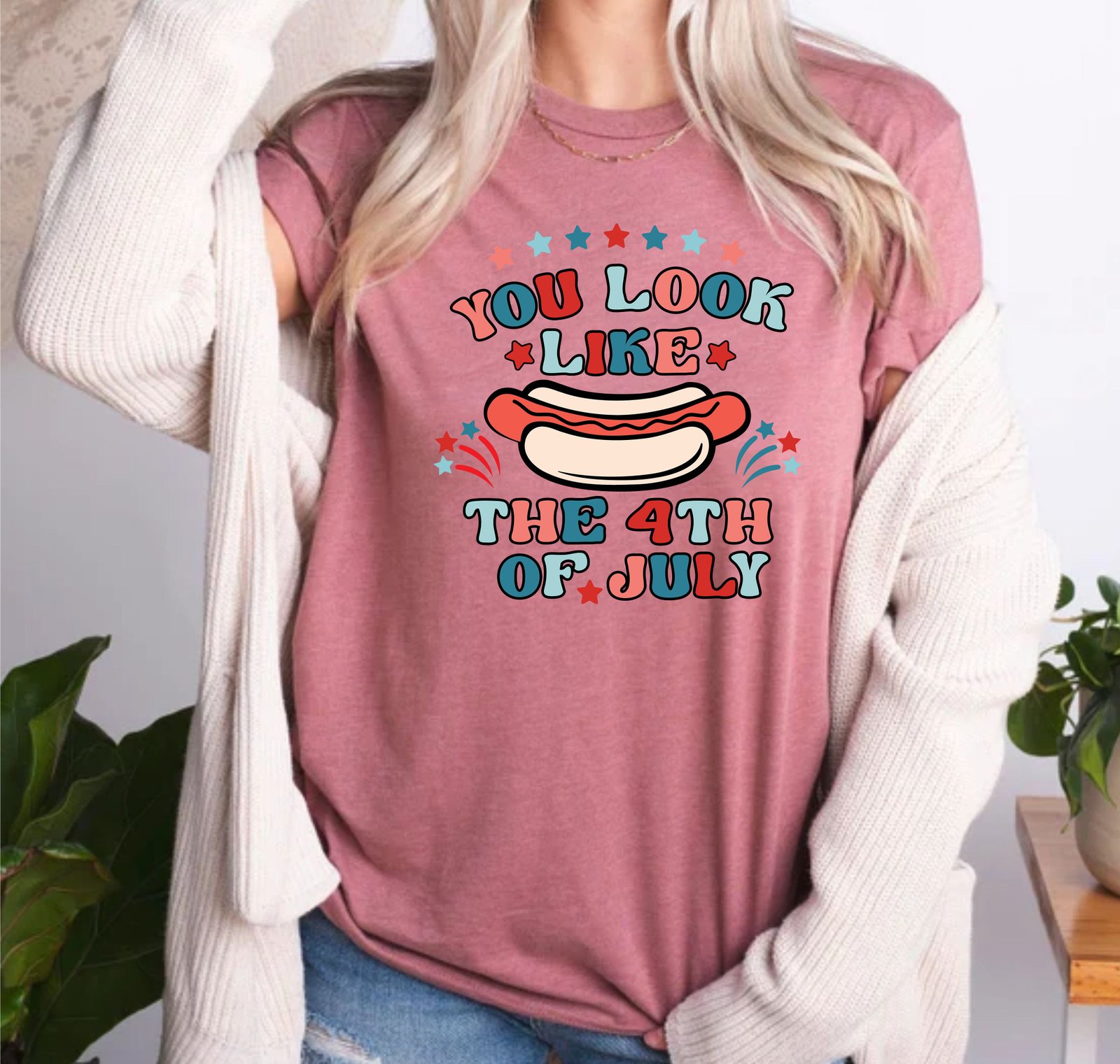 You Look Like The 4th of July Happy Independence Day USA Flag T-Shirt - Image 2