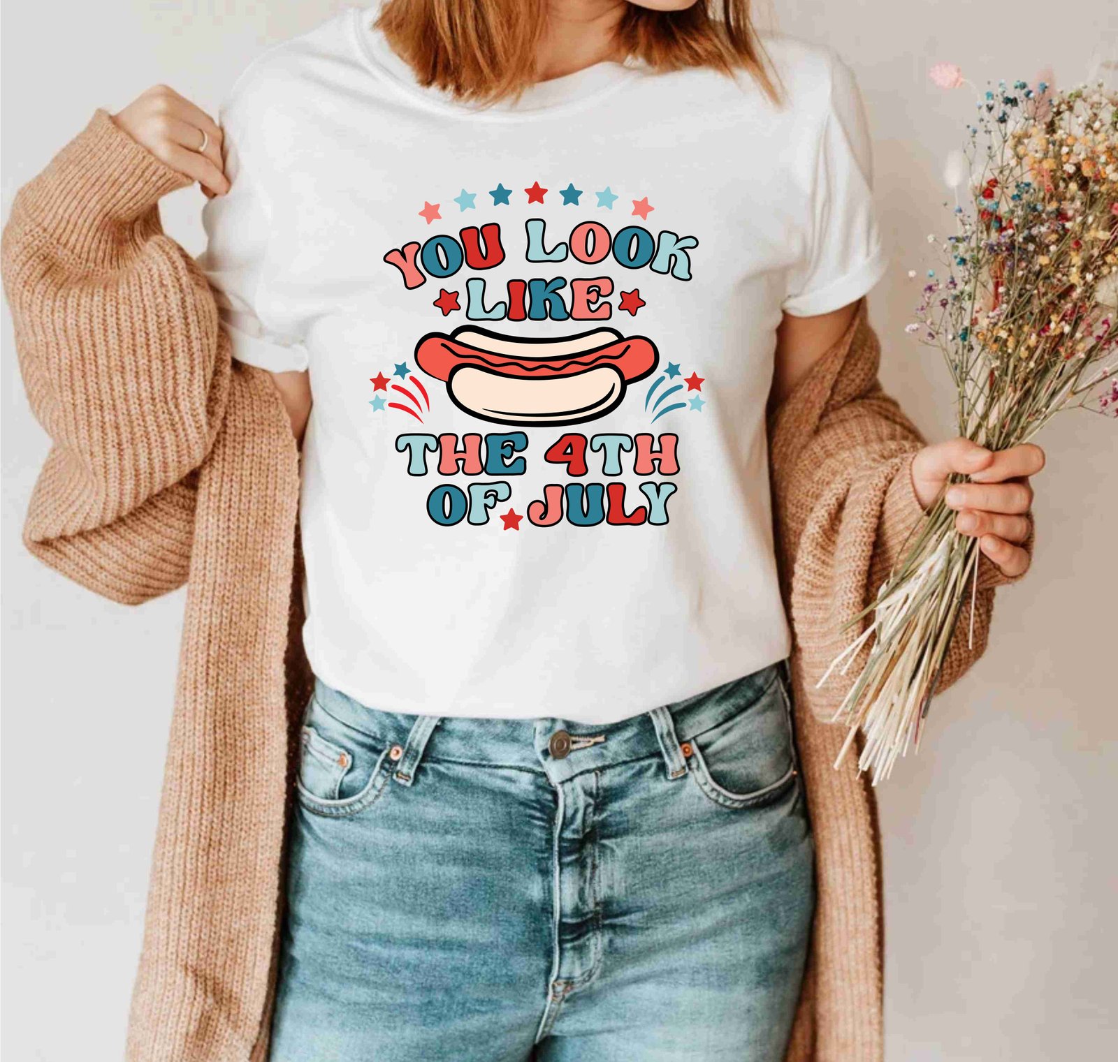 You Look Like The 4th of July Happy Independence Day USA Flag T-Shirt - Image 5