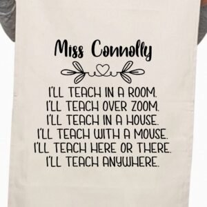 Heart Teacher Appreciation Custom Thank You Gift Kitchen Table Tea Towel