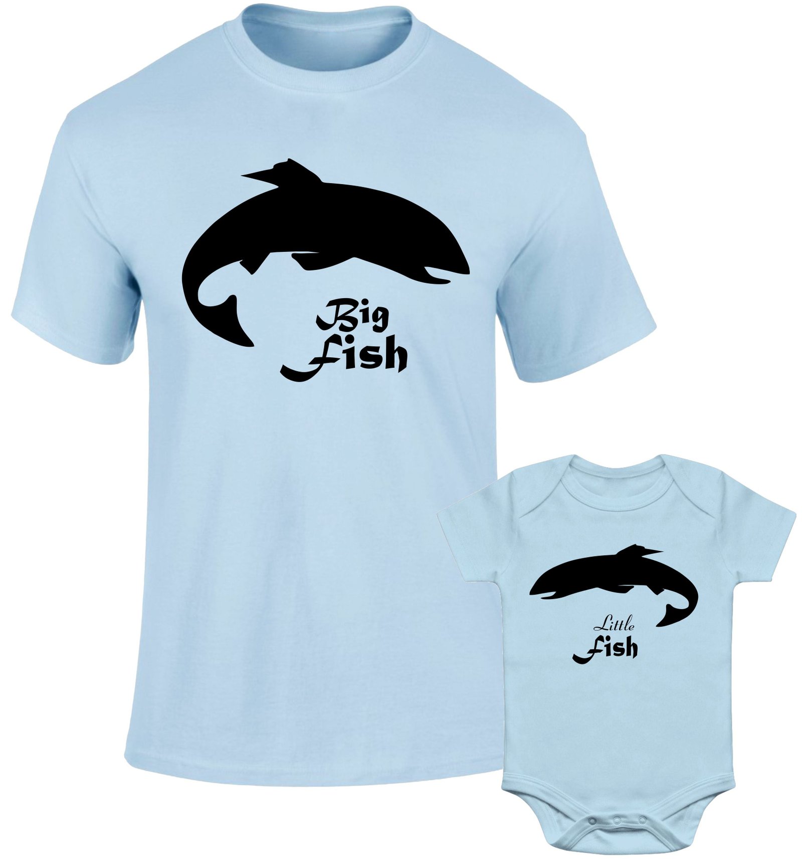 Father Daddy Daughter Dad Son Matching T shirts Big Fish Little Fish - Image 2
